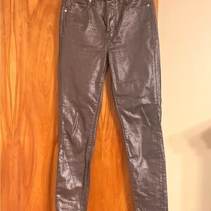 LOFT Shimmering Silver Skinny Jeans